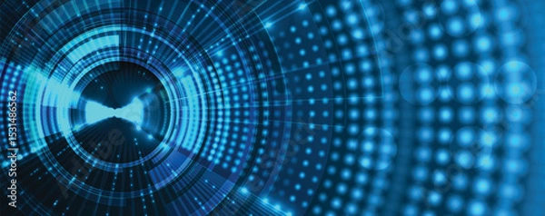 Fototapeta Abstract futuristic high technology and science background with light effect