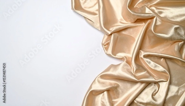Fototapeta Crinkled Silk Fabric Spread on Table – Texture Emphasis
