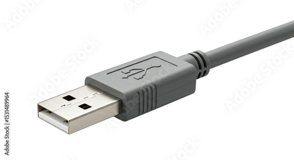 Obraz Close-up of a Grey USB Cable Connector