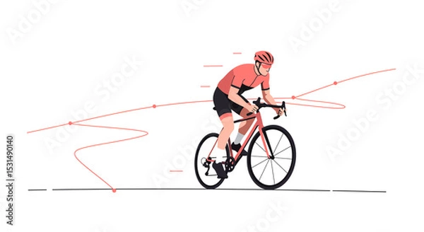 Obraz Cyclist Riding at Speed on Track