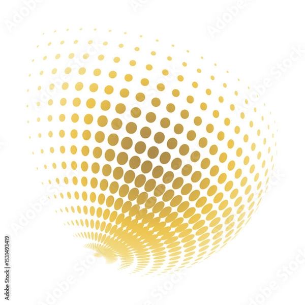 Fototapeta Contemporary set of halftone rounded 3d figures.