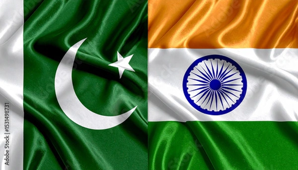 Obraz Flags of Pakistan and India