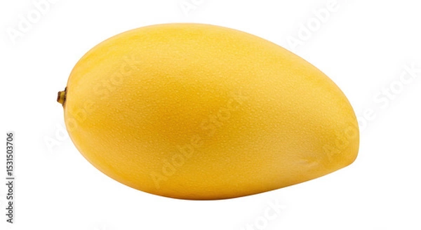 Fototapeta Single ripe yellow mango fruit isolated on transparent background