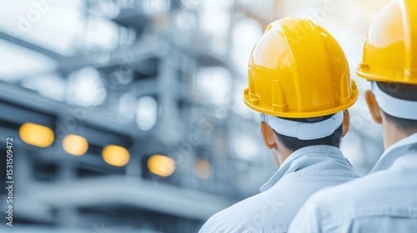 Obraz A manufacturing operations team including engineers, production managers, and quality control specialists, working together to implement a process improvement strategy on the factory floor,
