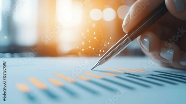 Obraz A supply chain optimization team composed of logistics, procurement, and operations specialists, analyzing data flow diagrams to refine their efficiency strategy, emphasizing lean manufacturing,