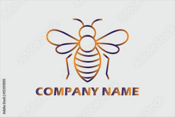 Obraz Bee Logo vintage  Design , natural honey, apiary, beehive