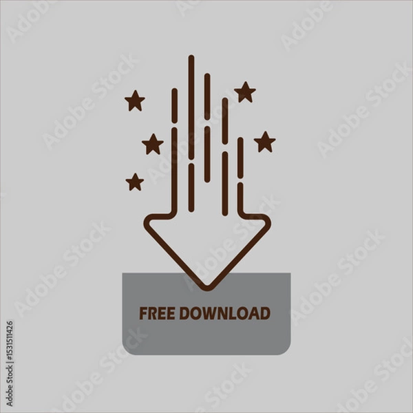 Obraz Free Download Icon  on gray background