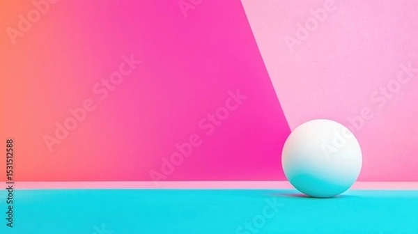 Obraz Sphere on geometric vibrant stage