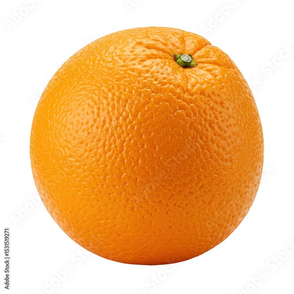 Obraz Single ripe orange fruit isolated on transparent background