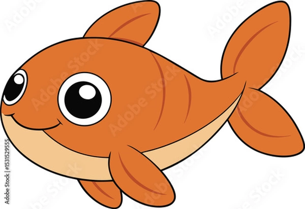 Obraz prancy pike   cartoon fish on white background   f.eps