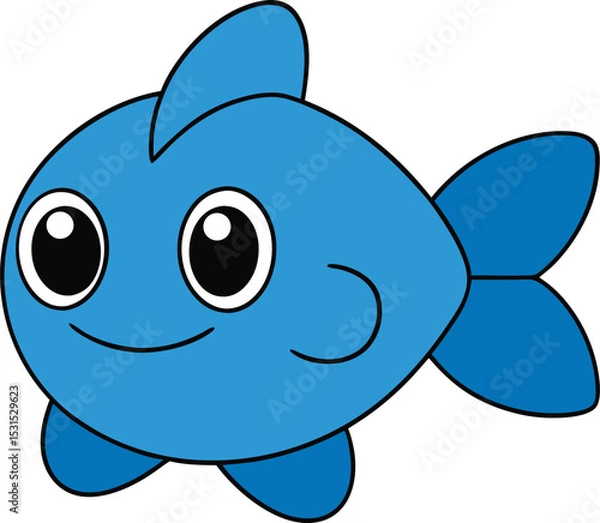 Obraz puddles   cartoon fish on white background   fffff.eps