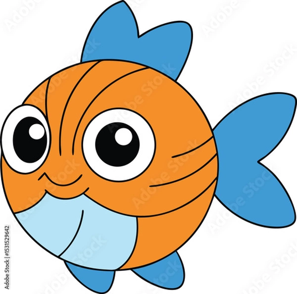 Obraz puffin puff   cartoon fish on white background   f.eps