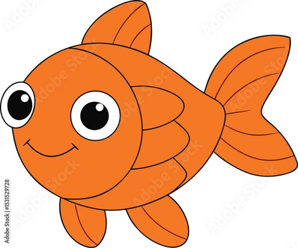 Obraz quirky quinn   cartoon fish on white background   .eps