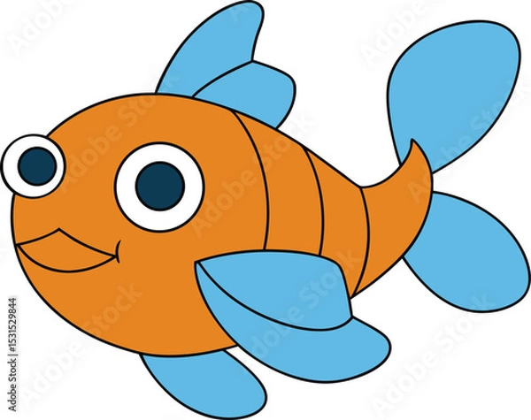 Obraz roly riffle   cartoon fish on white background   f.eps