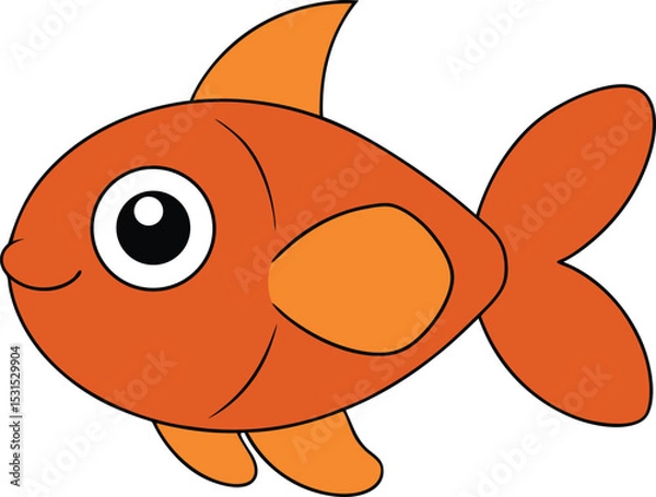 Obraz rusty rudd   cartoon fish on white background   ff.eps