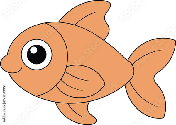 Obraz sandy salmon   cartoon fish on white background   .eps
