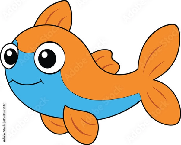 Obraz scaley steve   cartoon fish on white background   .eps