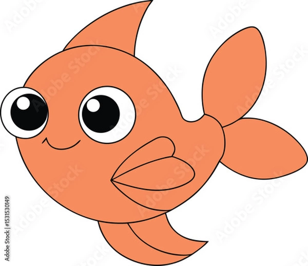 Obraz shimmer shelly   cartoon fish on white background .eps