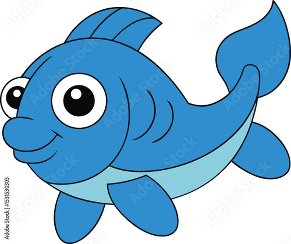 Obraz silly sargo   cartoon fish on white background   f.eps