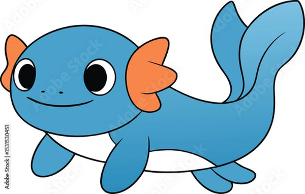 Obraz slippy slim   cartoon fish on white background   f.eps