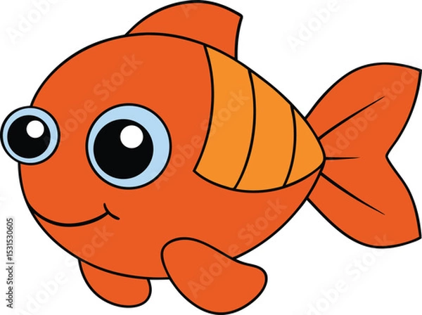 Obraz snorkel ned   cartoon fish on white background   f.eps