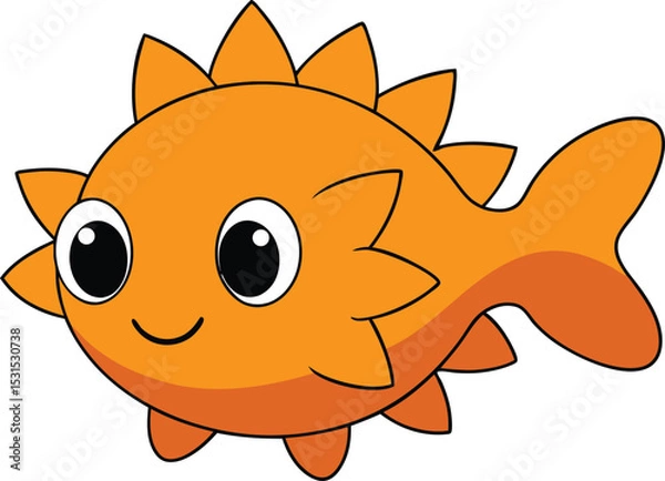 Obraz sunny sculpin   cartoon fish on white background  .eps