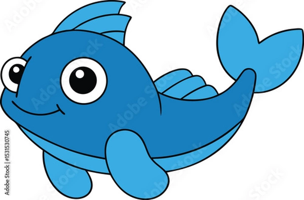 Obraz splashy sam   cartoon fish on white background   f.eps