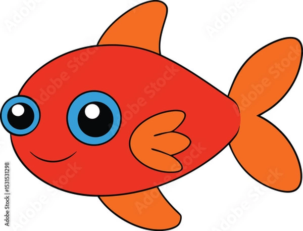 Obraz tricky trigger   cartoon fish on white background .eps
