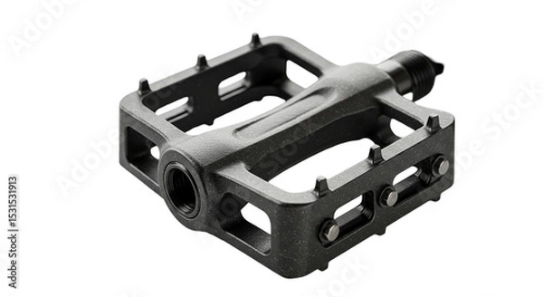 Fototapeta A rugged black composite bike pedal ready for an adventure showcasing durability and grip shot on transparent background