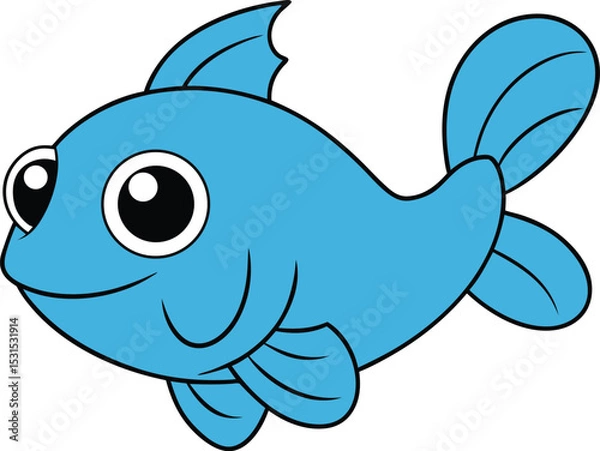 Obraz zippy gill   cartoon fish on white background   ff.eps