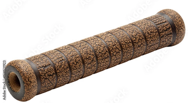 Fototapeta A textured brown handle grip reminiscent of aged wood providing a secure and comfortable hold on transparent background