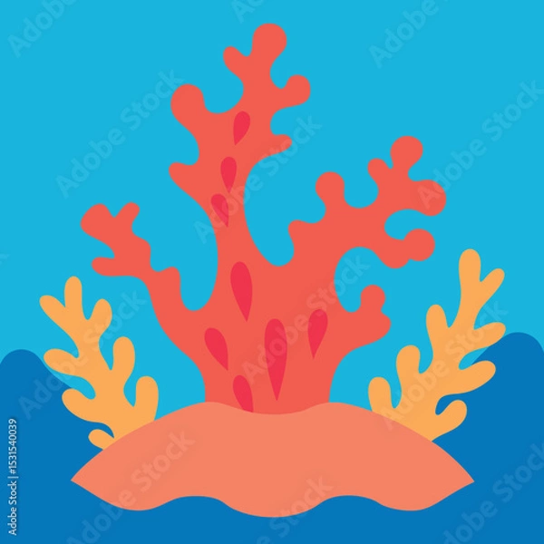 Obraz vector illustration of a  red grass under the sea