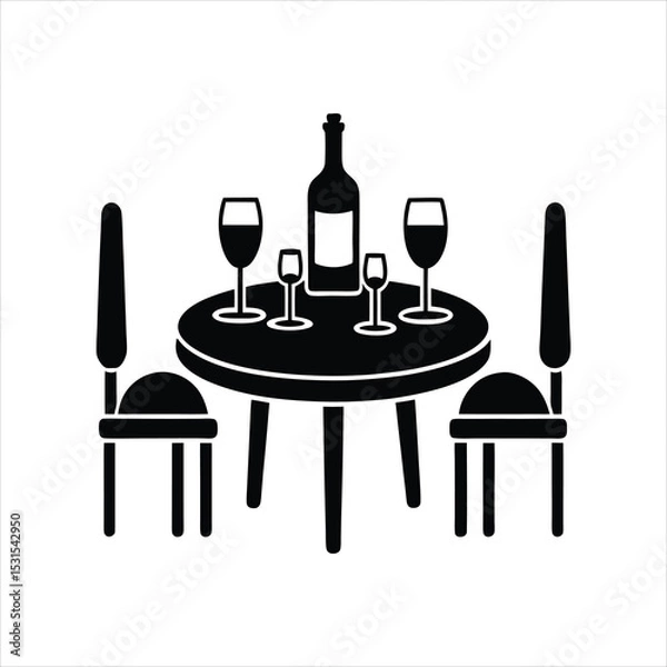 Obraz  Dinner Table Icon Silhouette Vector Art