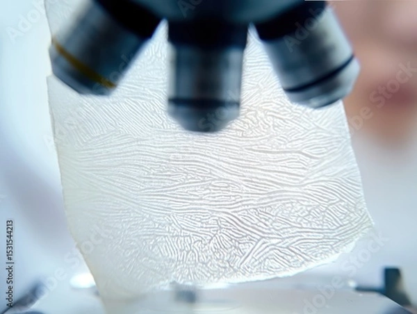 Obraz White and fine meshed membrane paper observed with a microscope