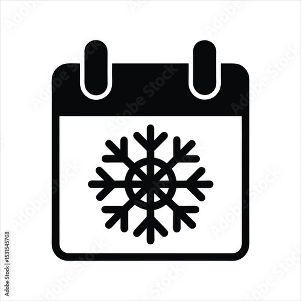 Obraz Winter Calendar Icon Silhouette Vector Art