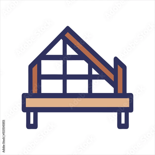 Obraz  Wooden Storage Shelf Vector Illustration