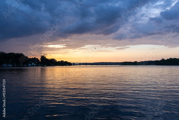 Obraz sunset over the river