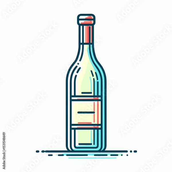 Obraz Stylized illustration of a bottle with a minimalist design on a light background