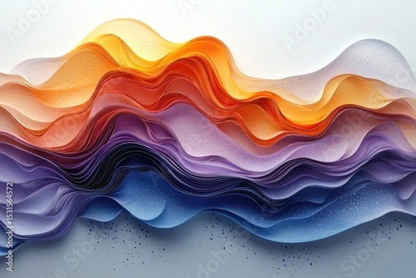 Fototapeta Vivid abstract layers evoking motion in orange, purple, and blue hues