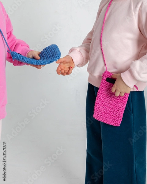 Obraz Colorful children's sweatshirt and trousers close-up. Vertical photo. High quality photo