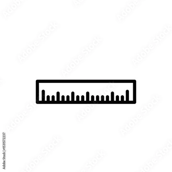 Fototapeta Ruler icon minimalistic design black and white  