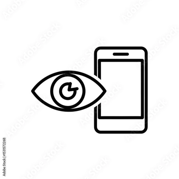 Fototapeta Eye Icon Monitoring Mobile App Design  
