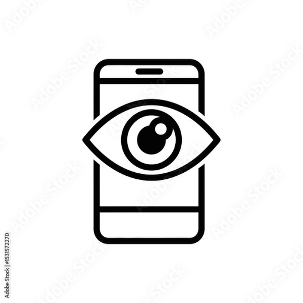 Fototapeta Mobile App Design with Eye Symbol for Monitoring  