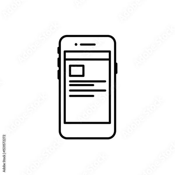 Fototapeta Mobile App Design Template on Smartphone Display  
