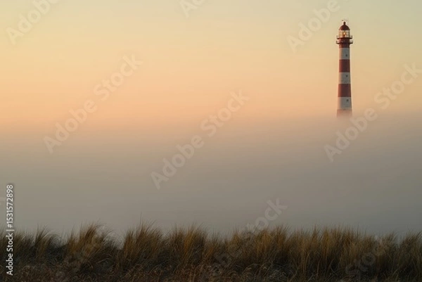 Obraz Coastal Fog Lighthouse