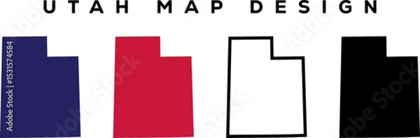 Fototapeta Minimal Utah State Outline – Line Art Map Silhouette