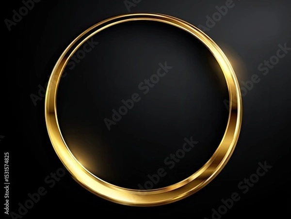 Obraz Gold circle frame on dark background (2)