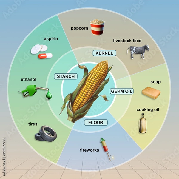 Fototapeta Different uses of corn