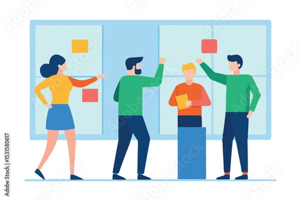 Obraz Team collaboration agile project management brainstorming session