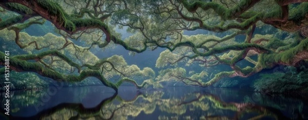 Obraz An ancient forest filled with towering trees and hidden glades is said to be the dwelling place of magic among its roots and branches
